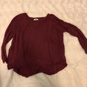 Maroon 3/4 sleeve tee flowy shirt